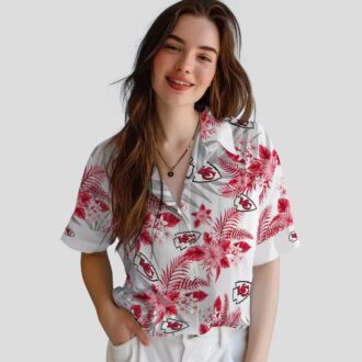 Kansas City Chiefs Hibiscus Hawaiian Shirt, Tropical Palm Beach Vacation Outfit