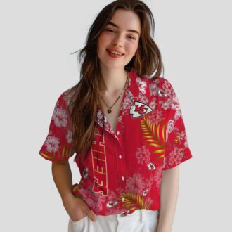 Kansas City Chiefs Hibiscus Red Hawaiian Shirt, Best NFL Fan Gift & Vacation Apparel