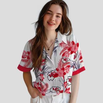 Kansas City Chiefs Patriotic Hawaiian Shirt, Hibiscus Floral Game Day Outfit