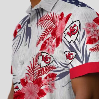 Kansas City Chiefs Patriotic Hawaiian Shirt, Hibiscus Floral Game Day Outfit