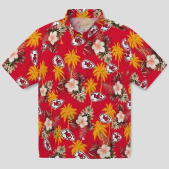 Kansas City Chiefs Red Hawaiian Shirt, Hibiscus Palm Beach Party & Game Day Outfit