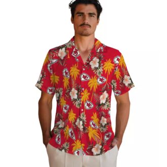 Kansas City Chiefs Red Hawaiian Shirt, Hibiscus Palm Beach Party & Game Day Outfit