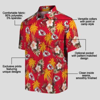 Kansas City Chiefs Red Hawaiian Shirt, Hibiscus Palm Beach Party & Game Day Outfit
