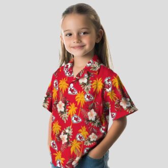 Kansas City Chiefs Red Hawaiian Shirt, Hibiscus Palm Beach Party & Game Day Outfit