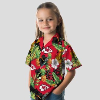 Kansas City Chiefs Summer Hawaiian Shirt, Toucan Hibiscus Pineapple Tropical Fan Apparel
