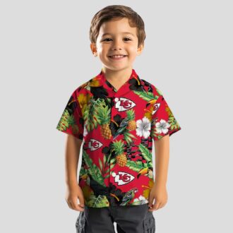 Kansas City Chiefs Summer Hawaiian Shirt, Toucan Hibiscus Pineapple Tropical Fan Apparel