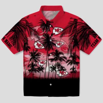 Kansas City Chiefs Tropical Sunset Shirt, Custom Hawaiian Red Black Football Apparel