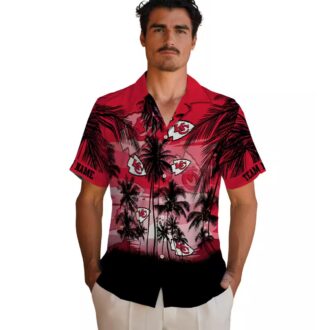 Kansas City Chiefs Tropical Sunset Shirt, Custom Hawaiian Red Black Football Apparel