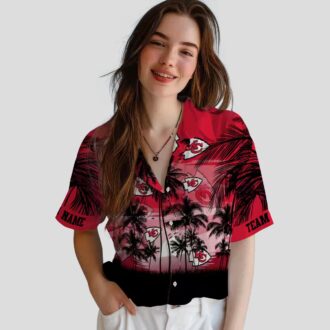 Kansas City Chiefs Tropical Sunset Shirt, Custom Hawaiian Red Black Football Apparel