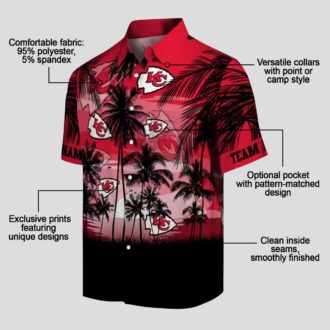 Kansas City Chiefs Tropical Sunset Shirt, Custom Hawaiian Red Black Football Apparel