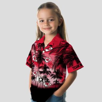 Kansas City Chiefs Tropical Sunset Shirt, Custom Hawaiian Red Black Football Apparel