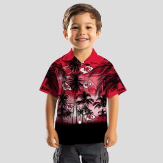 Kansas City Chiefs Tropical Sunset Shirt, Custom Hawaiian Red Black Football Apparel