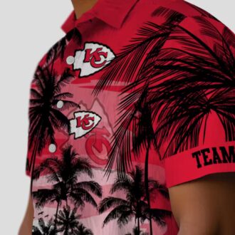 Kansas City Chiefs Tropical Sunset Shirt, Custom Hawaiian Red Black Football Apparel