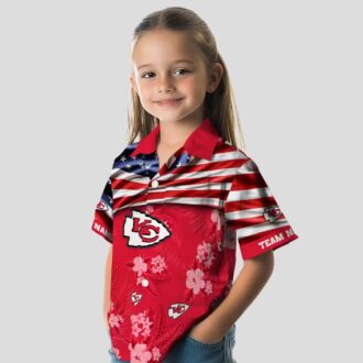 Kansas City Chiefs US Flag Hawaiian Shirt, Hibiscus Red Floral Summer Outfit