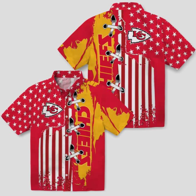 Limited Edition Kansas City Chiefs Hawaiian Shirt - Stitched Flag Red Button Up