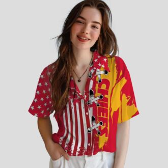 Limited Edition Kansas City Chiefs Hawaiian Shirt - Stitched Flag Red Button Up