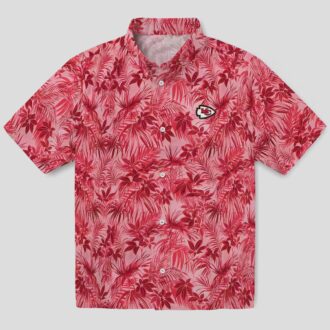Limited Edition Kansas City Chiefs Leafy Hawaiian Shirt - Red Tropical Aloha Style