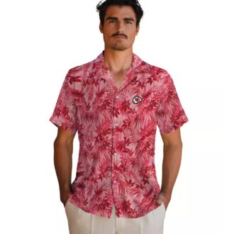 Limited Edition Kansas City Chiefs Leafy Hawaiian Shirt - Red Tropical Aloha Style