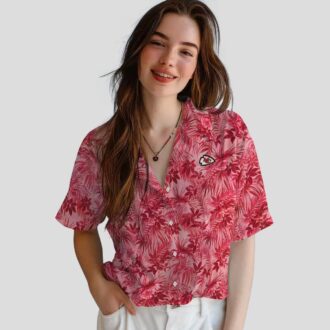 Limited Edition Kansas City Chiefs Leafy Hawaiian Shirt - Red Tropical Aloha Style
