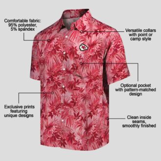 Limited Edition Kansas City Chiefs Leafy Hawaiian Shirt - Red Tropical Aloha Style