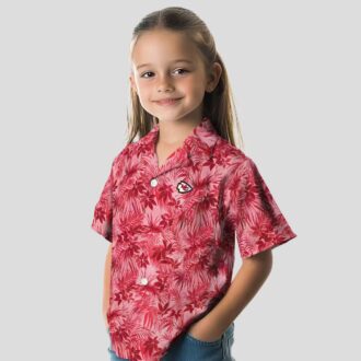 Limited Edition Kansas City Chiefs Leafy Hawaiian Shirt - Red Tropical Aloha Style