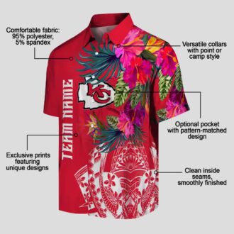 NFL Fans Kansas City Chiefs Aloha Shirt, Polynesian Floral Red Hawaiian Game Day Outfit