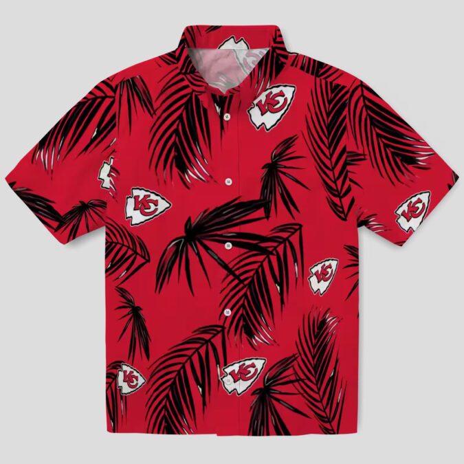 NFL Kansas City Chiefs Game Day Hawaiian Shirt - Red Palm Leaf Tropical Print