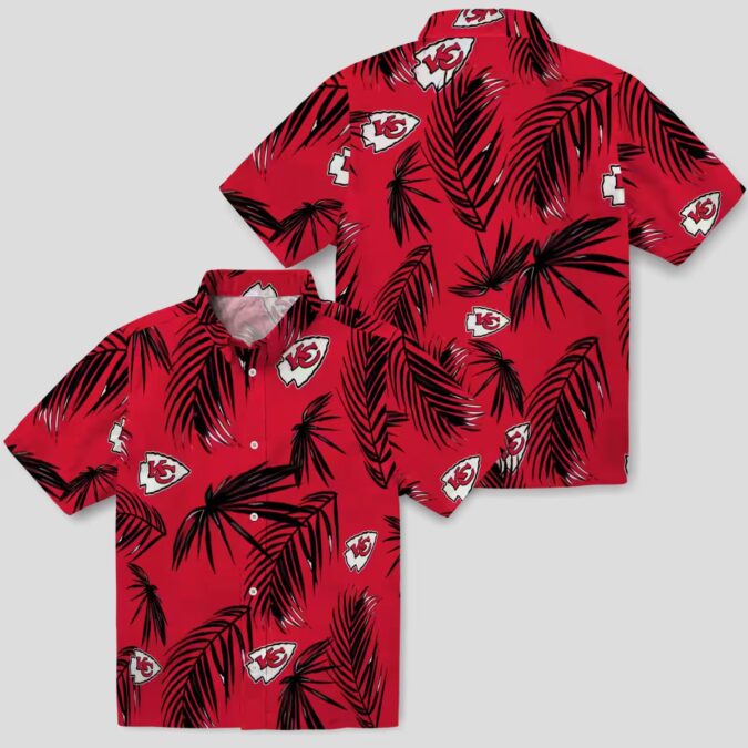 NFL Kansas City Chiefs Game Day Hawaiian Shirt - Red Palm Leaf Tropical Print