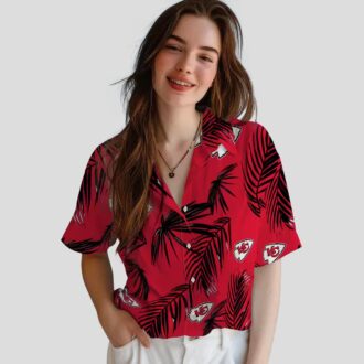NFL Kansas City Chiefs Game Day Hawaiian Shirt - Red Palm Leaf Tropical Print