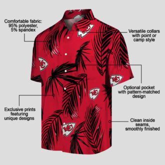 NFL Kansas City Chiefs Game Day Hawaiian Shirt - Red Palm Leaf Tropical Print