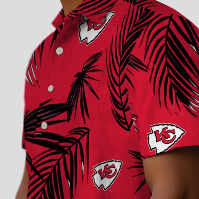 NFL Kansas City Chiefs Game Day Hawaiian Shirt - Red Palm Leaf Tropical Print