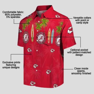 NFL Kansas City Chiefs Hawaiian Shirt, Surfboard Palm Red Summer Vacation Outfit