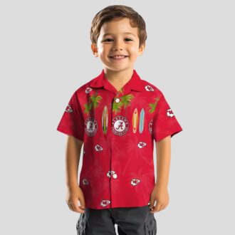 NFL Kansas City Chiefs Hawaiian Shirt, Surfboard Palm Red Summer Vacation Outfit