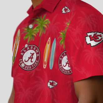 NFL Kansas City Chiefs Hawaiian Shirt, Surfboard Palm Red Summer Vacation Outfit