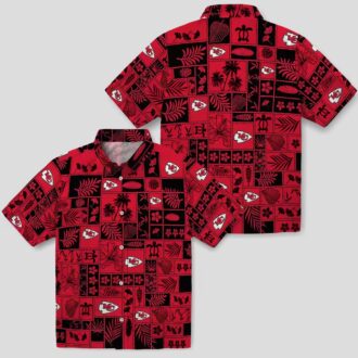 NFL Kansas City Chiefs Patchwork Hawaiian Shirt, Summer Beach Outfit for Football Fans