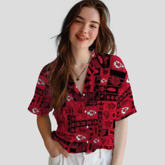 NFL Kansas City Chiefs Patchwork Hawaiian Shirt, Summer Beach Outfit for Football Fans