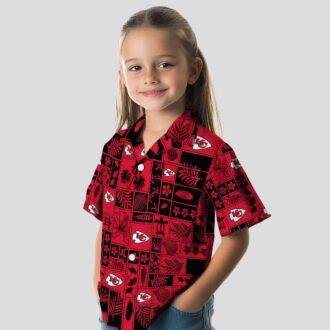 NFL Kansas City Chiefs Patchwork Hawaiian Shirt, Summer Beach Outfit for Football Fans