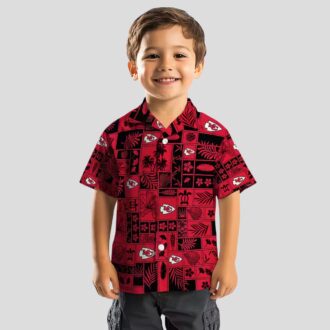 NFL Kansas City Chiefs Patchwork Hawaiian Shirt, Summer Beach Outfit for Football Fans