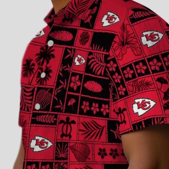 NFL Kansas City Chiefs Patchwork Hawaiian Shirt, Summer Beach Outfit for Football Fans