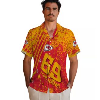 Personalized Kansas City Chiefs Hawaiian Shirt – Stars & Stripes Red Tropical Beachwear