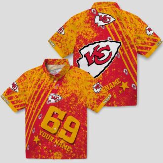Personalized Kansas City Chiefs Hawaiian Shirt – Stars & Stripes Red Tropical Beachwear