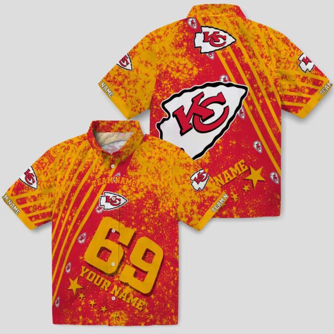 Personalized Kansas City Chiefs Hawaiian Shirt – Stars & Stripes Red Tropical Beachwear