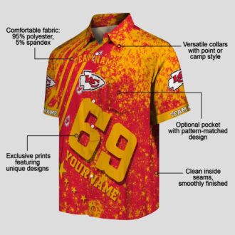 Personalized Kansas City Chiefs Hawaiian Shirt – Stars & Stripes Red Tropical Beachwear
