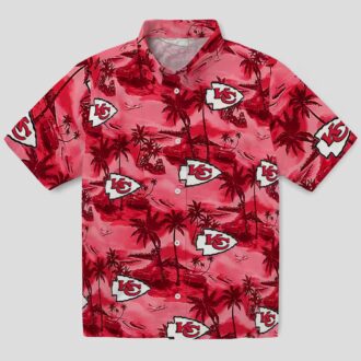 Women's Kansas City Chiefs Game Day Hawaiian Shirt – Red Coastal Palms Tropical Style