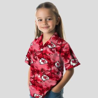 Women's Kansas City Chiefs Game Day Hawaiian Shirt – Red Coastal Palms Tropical Style