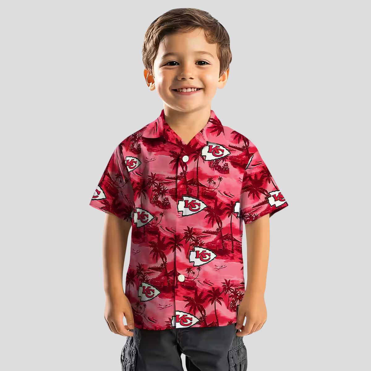 Women's Kansas City Chiefs Game Day Hawaiian Shirt – Red Coastal Palms Tropical Style