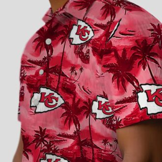 Women's Kansas City Chiefs Game Day Hawaiian Shirt – Red Coastal Palms Tropical Style