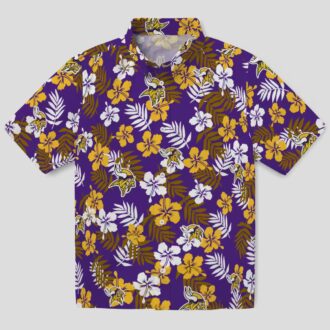 Best Minnesota Vikings Purple Hawaiian Shirt, NFL Tropical Floral Shirt for Summer