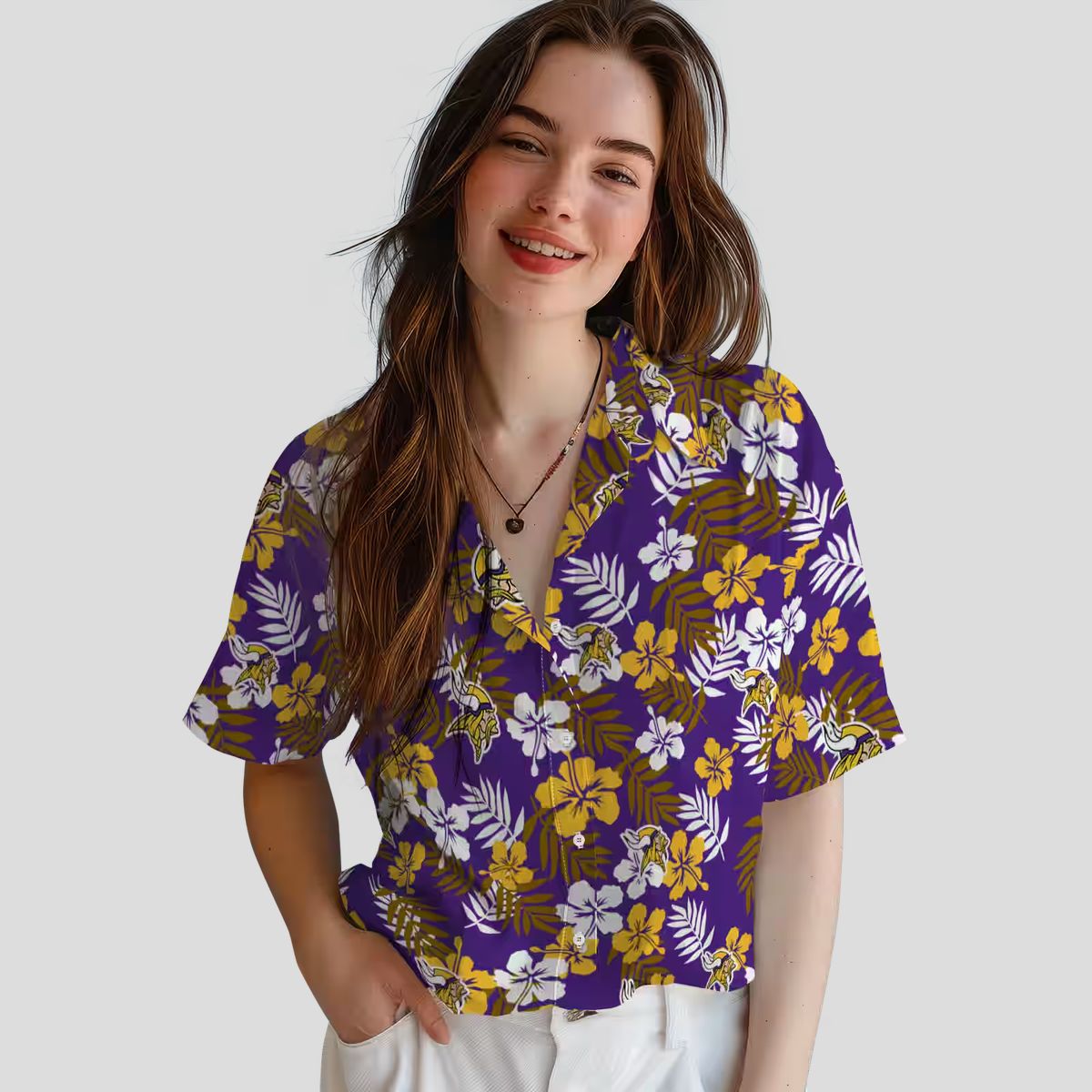 Best Minnesota Vikings Purple Hawaiian Shirt, NFL Tropical Floral Shirt for Summer