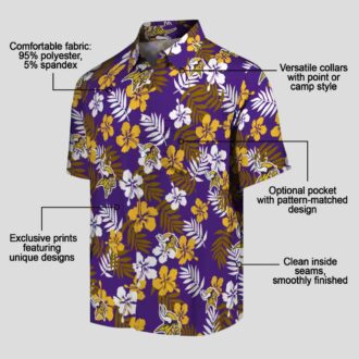 Best Minnesota Vikings Purple Hawaiian Shirt, NFL Tropical Floral Shirt for Summer